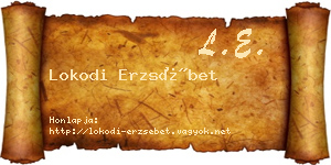 Lokodi Erzsébet névjegykártya
